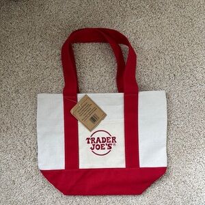 Red and White Trader Joe’s Mini Tote Bag